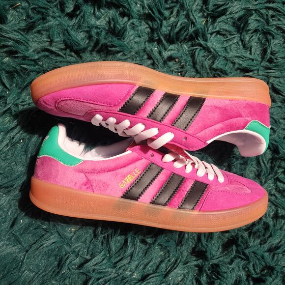 Adidas x Gucci Gazelle Sneakers Pink Green Black Collab Style Size 6.5 - Picture 3 of 11